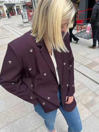 Veste cœur prune