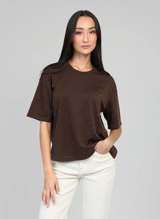 T-shirt "ALIARA" - Marron