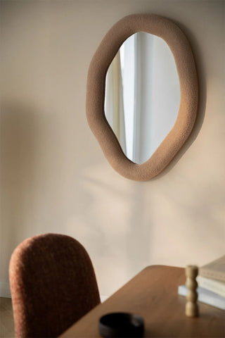 Miroir mural en peau de mouton Ceniro