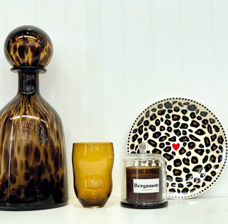 Set de 4 assiettes dessert léopard