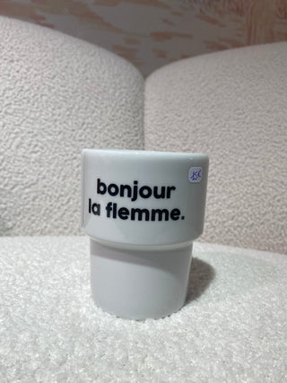 Tasse « Bonjour la flemme »