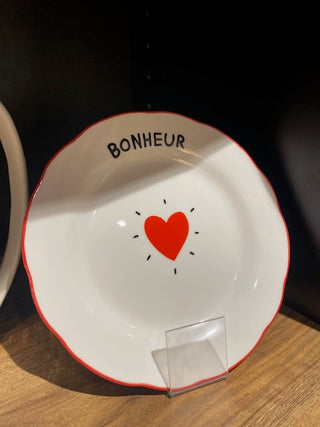 Assiette "Bonheur" - Rouge