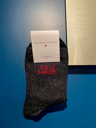 Chaussette "Jolie Garce" - Noir
