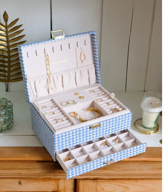 Boite à bijoux "DENISE" - Pied de poule