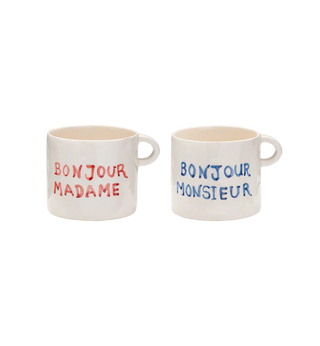 Lot de 2 mugs - "Bonjour"