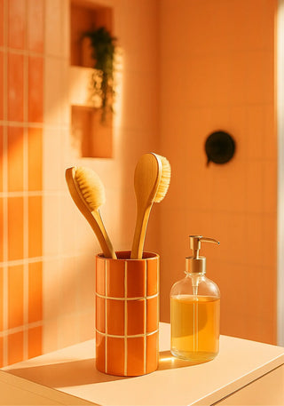 Vase carrelage - Orange