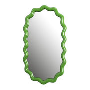 Miroir ovale zigzag vert