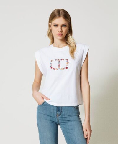 T-shirt avec logo oval T floral