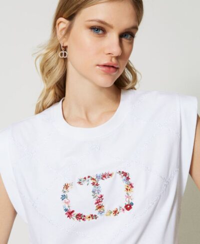 T-shirt avec logo oval T floral