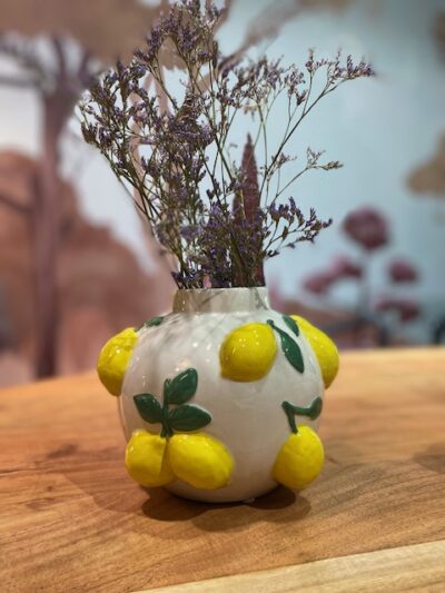 Vase boule citron